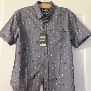 NWT Star Wars RSVLTS Lil Troopers Shirt Men's Medium Kunaflex Short Sleeve Gray